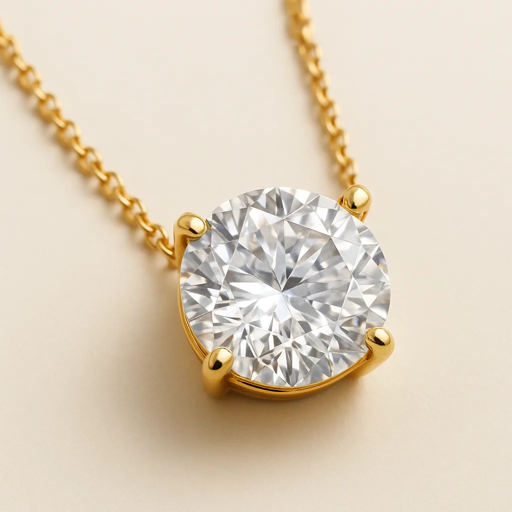 Pendente in argento 925 placcato oro 18KT con topazio bianco brillante, collezione ESSENCE